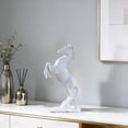 thumbnail image 4 of Pgyong Galloping Horse Statue Resin Sculpture, Minimalist Home Decor for Living Room Office, Feng Shui Success Gift, White Stallion Figurine Modern Art Decor, 4 of 6