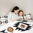 thumbnail image 5 of jejeloiu Western Boho Bohemain Full Size Comforter Sets,White Aztec Geometric Bedding Comforter Set,Rustic Farmhouse Cabin Bedding Sets For Adults,Luxury Bedroom Decor Reversible,3-Piece, 5 of 8