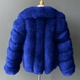 thumbnail image 5 of Olyvenn Women's Faux Fur Coat Winter Long Sleeve Cropped Jacket Open Front Fuzzy Fluffy Furry Cardigan Short Coat Outwear Blue L, 5 of 5