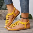 thumbnail image 2 of Dakaela Sandals for Women Flat Dressy Summer Flower Sandal with Ankle Strap Arch Support Comfortable Casual Walking Flats Shoes (9.5,Yellow), 2 of 8