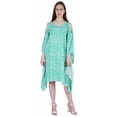 thumbnail image 4 of Moomaya Printed Cold Shoulder Kaftan Cover Up For Women Sundress Caftan Dress, 4 of 7