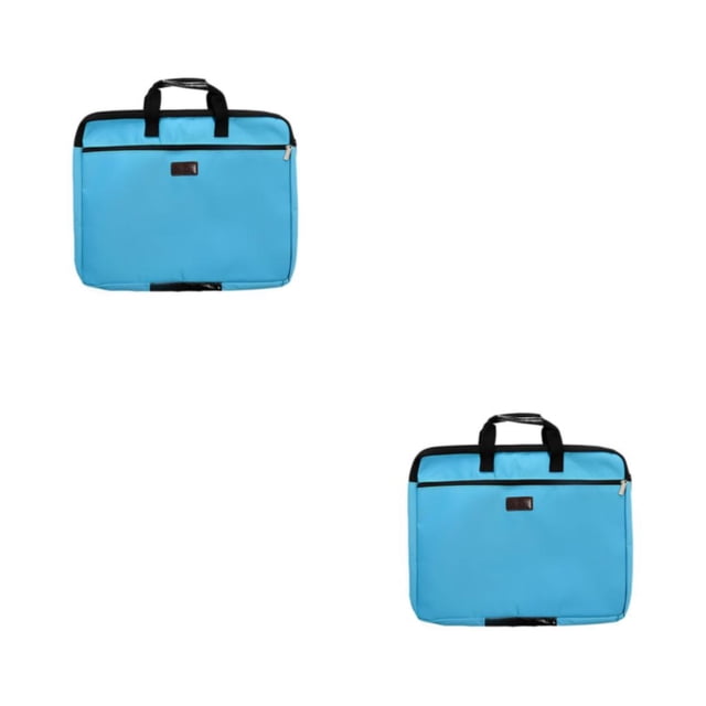 Bearachild Bolsa de archivos A4 de doble capa, gran capacidad, documentos, billetes, libros, papelería, bolsa de transporte, almacenamiento de Cielo azul 2piezas