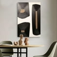 thumbnail image 3 of AVOI Hand Painted Abstract Wall Art Geometric Oil Painting Black Circle Wall Decor Black Texture Wall Art Painting for Living Room Decor Frame: 11x14in, 3 of 4