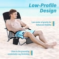 thumbnail image 2 of UMINEUX Low Beach Chairs for Adults, Folding Portable Lightweight Chair with Cup Holder, Black and Gray, 2 of 9