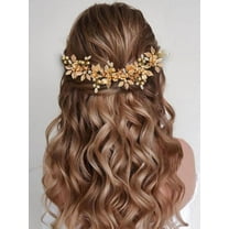 Gold Leaf Headband Geek Goddess Hair Vine Rhinestone Flower Wedding Headpiece Crystal Festival Hair Accessories for Women and Girls