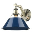 thumbnail image 3 of Yep by Golden Lighting Orwell 1-light Wall Sconce in Aged Brass and Navy Blue shade, 3 of 7