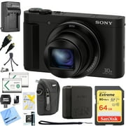 Sony Cyber-Shot DSC-HX90V/B DSC-HX90V DSC-HX90 DSCHX90B HX90 Digital Camera Black 64GB Bundle includes Screen protectors, carrying case, 64GB memory card, card reader, mini tripod, battery, HDMI cabl