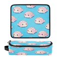 thumbnail image 2 of Hair Tools Storage with Heat Resistant Mat- Blue Shell Printed Curling Iron Travel Bag/Flat Iron Case for Women, 2 of 8