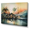 thumbnail image 2 of Designart "Sunset Abstract House By The Water II" Modern Landscape Beach Wall Art For Bathroom, 2 of 5