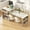 Natural + MDF, variant on Extendable Kitchen Island with Dining Table (4-6 Seats) - 82.6" Fluted Design with Power Outlet, Double-Side Storage & 2 Drawers 2 Open Shelves,White