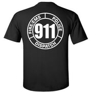 Fair Game 911 Dispatch T-Shirt Operator Fire EMS Circle-Black-S