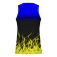 thumbnail image 4 of Penkiiy Men Casual Fashion Flame Printing Pullover Round Neck Sports Tank Tops M Yellow, 4 of 4