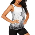 thumbnail image 2 of Balery Cute Cat Meadow Sketch Camiseta sin mangas estampada ligera para mujer, tops de entrenamiento sin mangas, camisetas de yoga transpirables de secado rápido.-XX-Large, 2 of 7