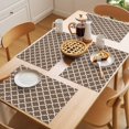 thumbnail image 5 of Brown Moroccon Placemats Set of 6 Retro Country Minimalist Abstract Motifs Place Mats Indoor Wipeable Table Mats Washable Cloth Dining Table Placemats for Kitchen Holiday Party Home Decor 13x19 Inch, 5 of 9