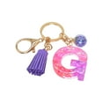thumbnail image 1 of Hangs 2 Resin Glittering Letter Keychain Set—Stylish English Character Key Chain with Color Stitching Flowing Design for Fashion Accessories and Daily Use, 1 of 5