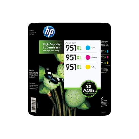 HP 951XL Combo-pack - 3-pack - High Capacity - yellow, cyan, magenta - original - ink cartridge - for Officejet Pro 251dw, 276dw, 8100, 8600, 8610, 8620, 8630