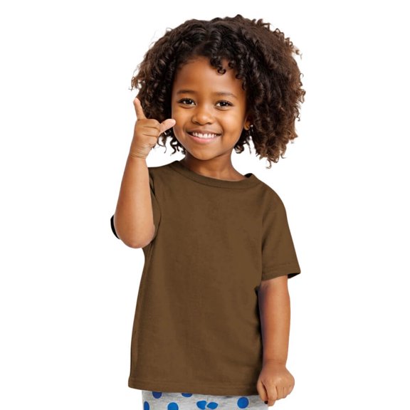 Couver Toddler Baby Girls Boys Cotton Jersey Short-Sleeve T-Shirt, Activewear, Brown, 6M