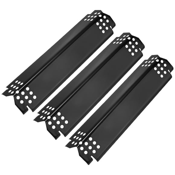 Repuestos de Placas de Calor para Parrilla en Paquete de 3, Tiendas de Calor de Acero Porcelánico de 14.6", Deflectores de Escudo de Calor para Parrilla de Gas BBQ [Negro]