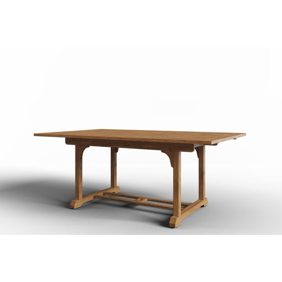 Curated Maison Belmont Teak Outdoor Dining Table w/ Built-In Extension Natural