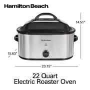 Hamilton Beach 22 Quart Electric Roaster Oven with Removable Pan, Stainless Steel