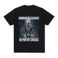 thumbnail image 2 of Camisetas de manga corta para hombre, ropa de calle de gran tamaño, divertida, de algodón, informal, Vintage, de Human By Chance, Alpha By Choice Wolf, 2 of 5