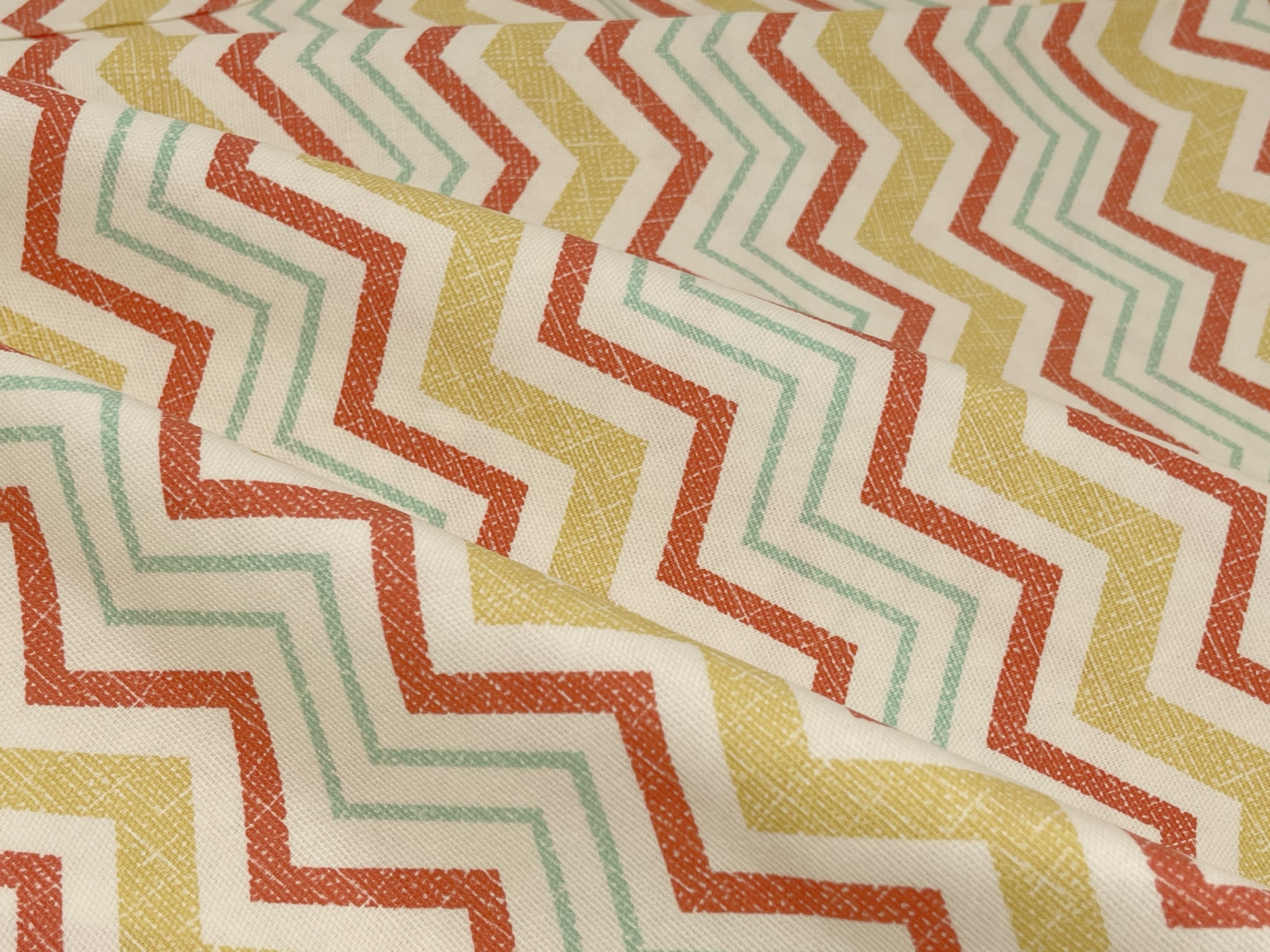 Waverly Inspirations 45" 100% Cotton Chevron Printed Sewing & Craft Fabric By the Yard, Papaya