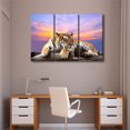 thumbnail image 3 of TISHIRON 3PCS Framed Canvas Wall Art Set,60"x40" Tiger Perched on The Rock Canvas Art Decor, 3 of 6