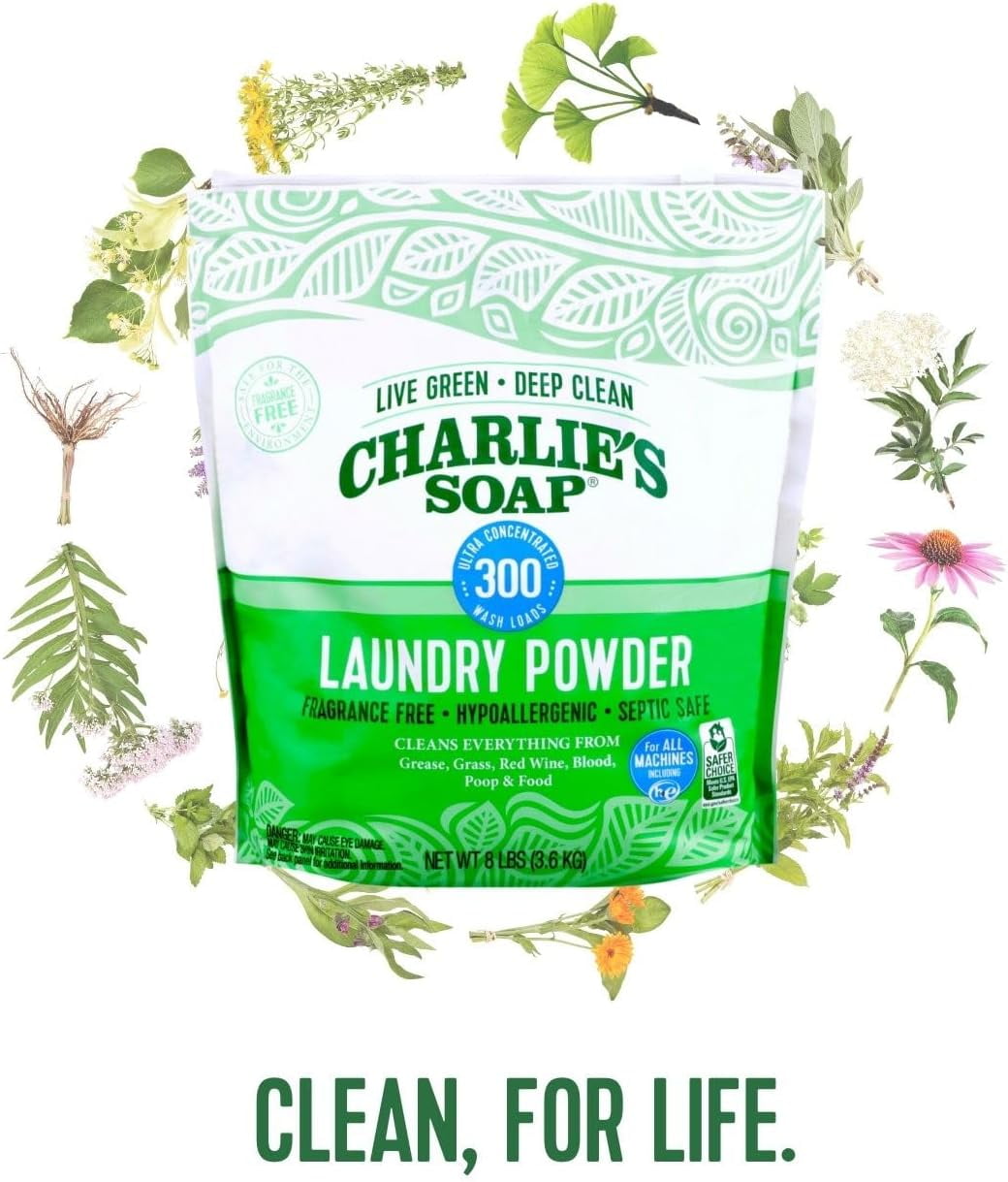 Charlie’s Soap Hypoallergenic Laundry Detergent Powder Gentle 8lb Bag