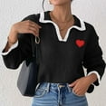 thumbnail image 5 of Erwazi Women Valentine's Day Sweaters Cute Heart Solid Color Oversize Pullover Tops Lightweight Blouse Outfits, 5 of 6
