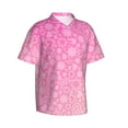 thumbnail image 2 of Bixox Men's Hawaiian Shirts Men's Breast Cancer Pink Ribbons Awareness Print Short-Sleeve Shirt-Large, 2 of 8