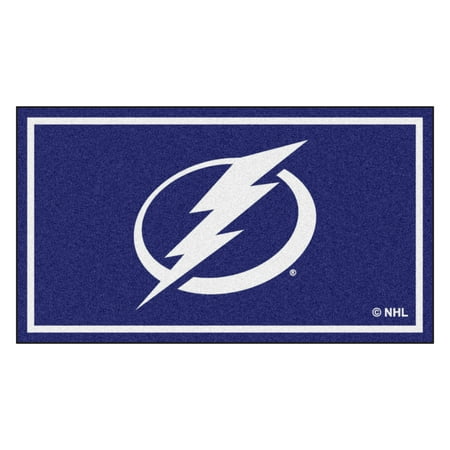 Christmas Concerts Bay Area 3' x 5' Blue and White NHL Tampa Bay Lightning Rectangular Plush Area Throw Rug ()