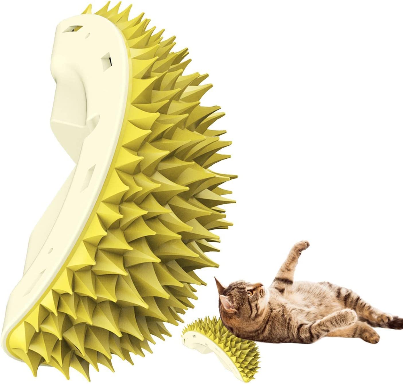 2 Pack Cat Corner Self Groomer, Cute Durian Shape Soft Cat Grooming