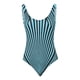 thumbnail image 3 of Trajes de Baño Mujer Traje de Baño Para Mujer Con Cuello En U, Estampado de Rayas, Moldeador de Figura, Deportivo, Tirantes Anchos, Cómodo., 3 of 4