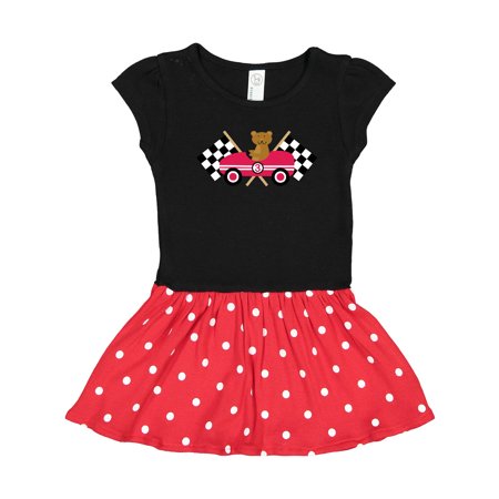 

Inktastic Race Car Racing Bear Animal Gift Toddler Girl Dress