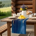 thumbnail image 6 of Table Runner Abstract Ombre Blue Gray Table Decoration for Kitchen Dinning Modern Art Table Decoration for Indoor Outdoor Party Wedding Decor 13x90inch, 6 of 7