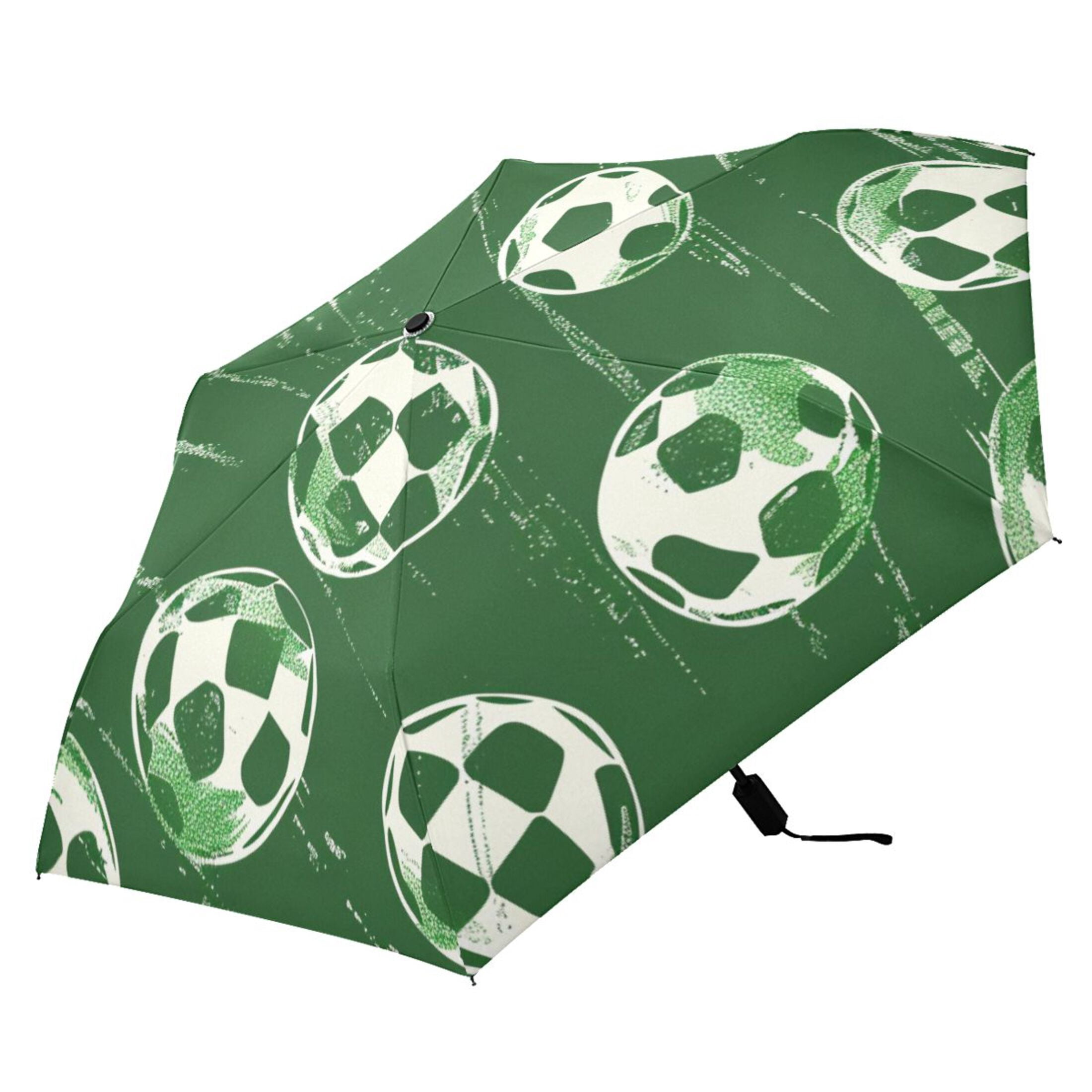 ALAZA Football Soccer Ball UPF 50+ Compact Folding Umbrella for Rain Travel Umbrella Packable