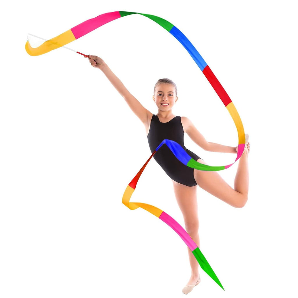 10pcs Colorful 4-Meter Dance Ribbon Streamer Dancing Gymnastics Ribbon for Kids 