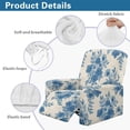 thumbnail image 6 of Renewold Elegant Floral Blue Beige Extra Large Recliner Cover Soft Thick Sofa Protector 4 Pieces Reclining Sofa Slipcover Recliner Seat Cover with Elastic Bottom and Side Pocket, 6 of 8