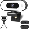 thumbnail image 1 of 1080P Webcam with Microphone, HD Webcam Web Camera with Tripod Stand, Widescreen USB Computer Camera, Streaming Mic Web cam for Online Calling/Conferencing,Facetime/YouTube Desktop Laptop PC, 1 of 8