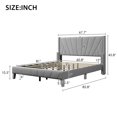 thumbnail image 5 of SYNGAR Upholstered Queen Size Velvet Platform Bed Frame with Tufted and Chrome Nailhead Trim Wingback Headboard, Gray, 5 of 8