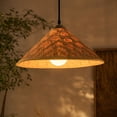 thumbnail image 4 of Woven Bamboo Lampshade Decorative Light Cover for Indoor Table and Floor Lamp, Softens Light for Living Room Bedroom Dining Room Interior, 4 of 6