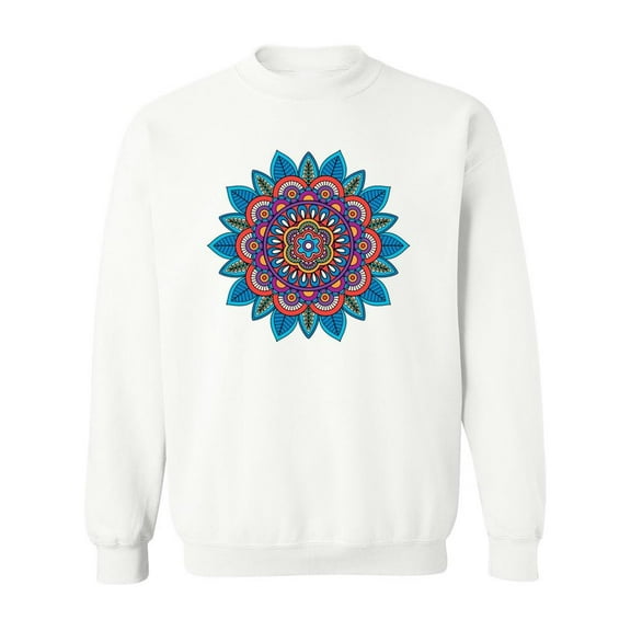 Round Floral Colored Design. Sweatshirt Men -Image by Shutterstock, Male Small