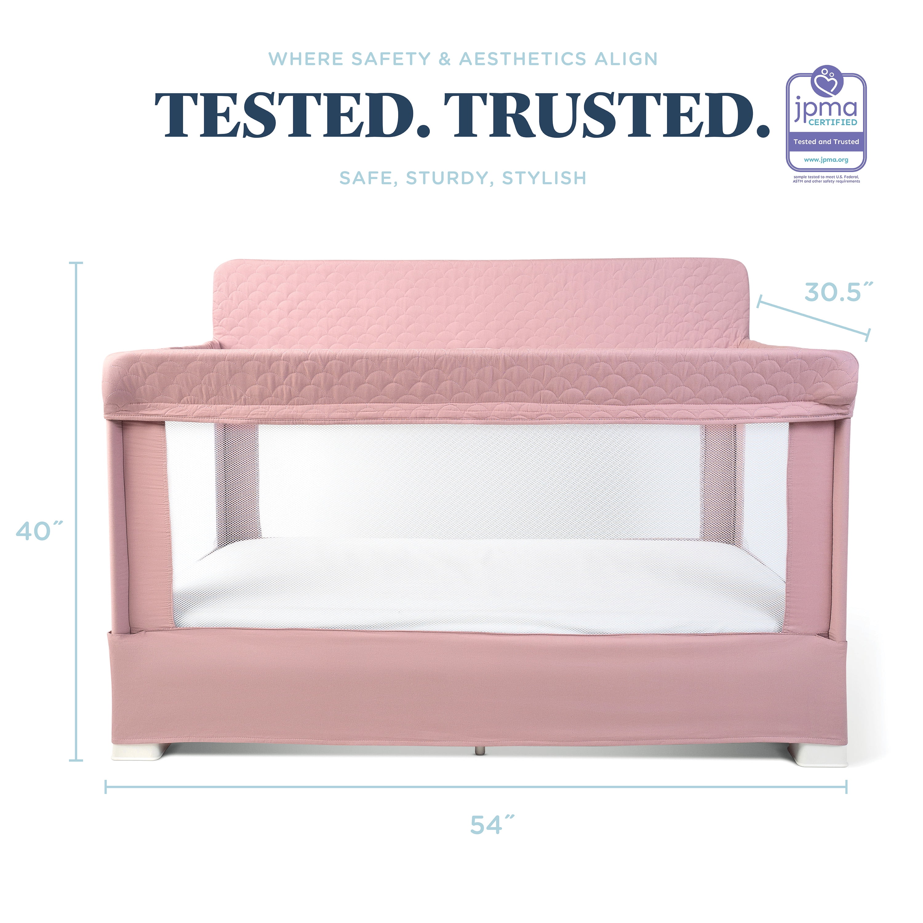 Baby Delight Lunaire Full Size Mesh Infant Infant Crib & Playard, Organic Rose