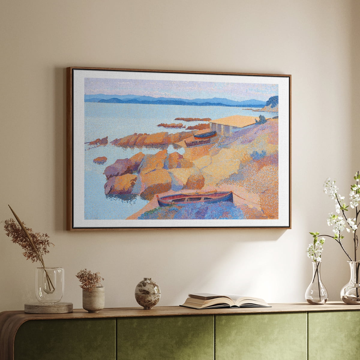 Vintage Landscape-CXXIX By Wexford Home Framed in Walnut Wood Gallery Wrapped Canvas 27 in. x 41 in.