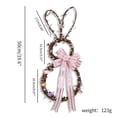 thumbnail image 3 of HuiXinOu 19.6 Inch Easter Bunny Wreath Foldable DIY Rattan Ring Decoration with Egg & Bow Bunny Ear Design for Front Door Window Spring Easter Display, 3 of 9