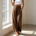 thumbnail image 3 of YuXingFu Womens Linen Pants Women Petite Skinny Culottes - Frayed Hem Travel Brown XXL, 3 of 9