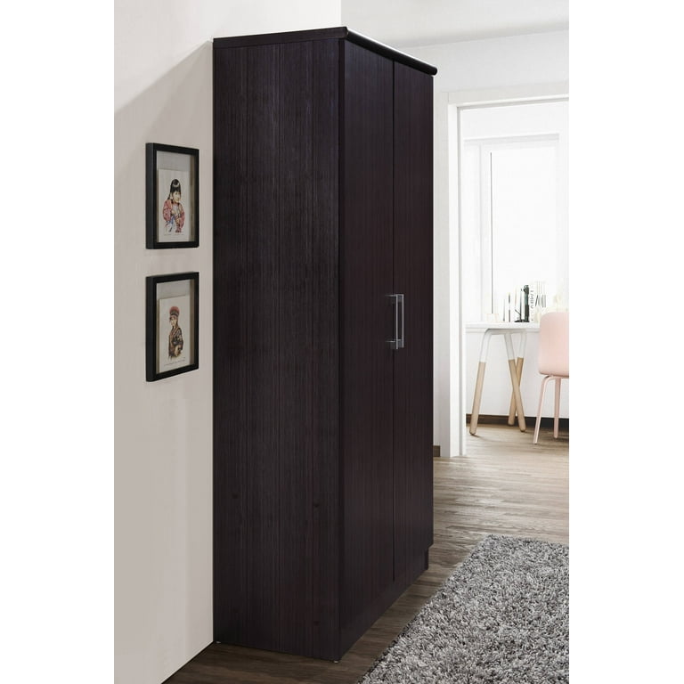 Choco closet◎　0724 Hodedah 2 - Door Wardrobe with 4 - Shelves, Chocolate - Walmart.com
