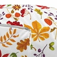 thumbnail image 3 of Autumn Pouf Cover with Zipper, Seasonal Leaves Mixed Floral Illustration Plain Background Print, Soft Decorative Fabric Unstuffed Case, 30" W X 17.3" L, Vermilion and Burnt Orange, by Ambesonne, 3 of 5