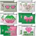 thumbnail image 1 of Bolsas de cosméticos Reginary, 12 unidades, rosa y verde, 23 x 17 cm, 1 of 6
