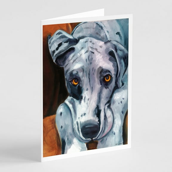 Great Dane Waiting Patiently Greeting Cards and Envelopes Pack of 8